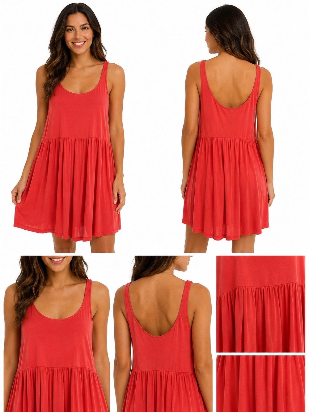 a new day Coral-Pink Midi Scoop-Neck Sundress